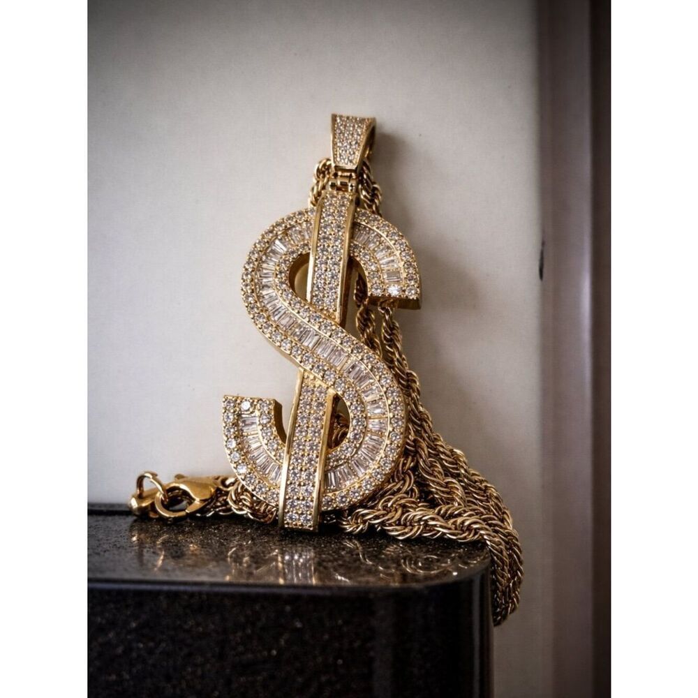 Large Dollar Sign Necklace 